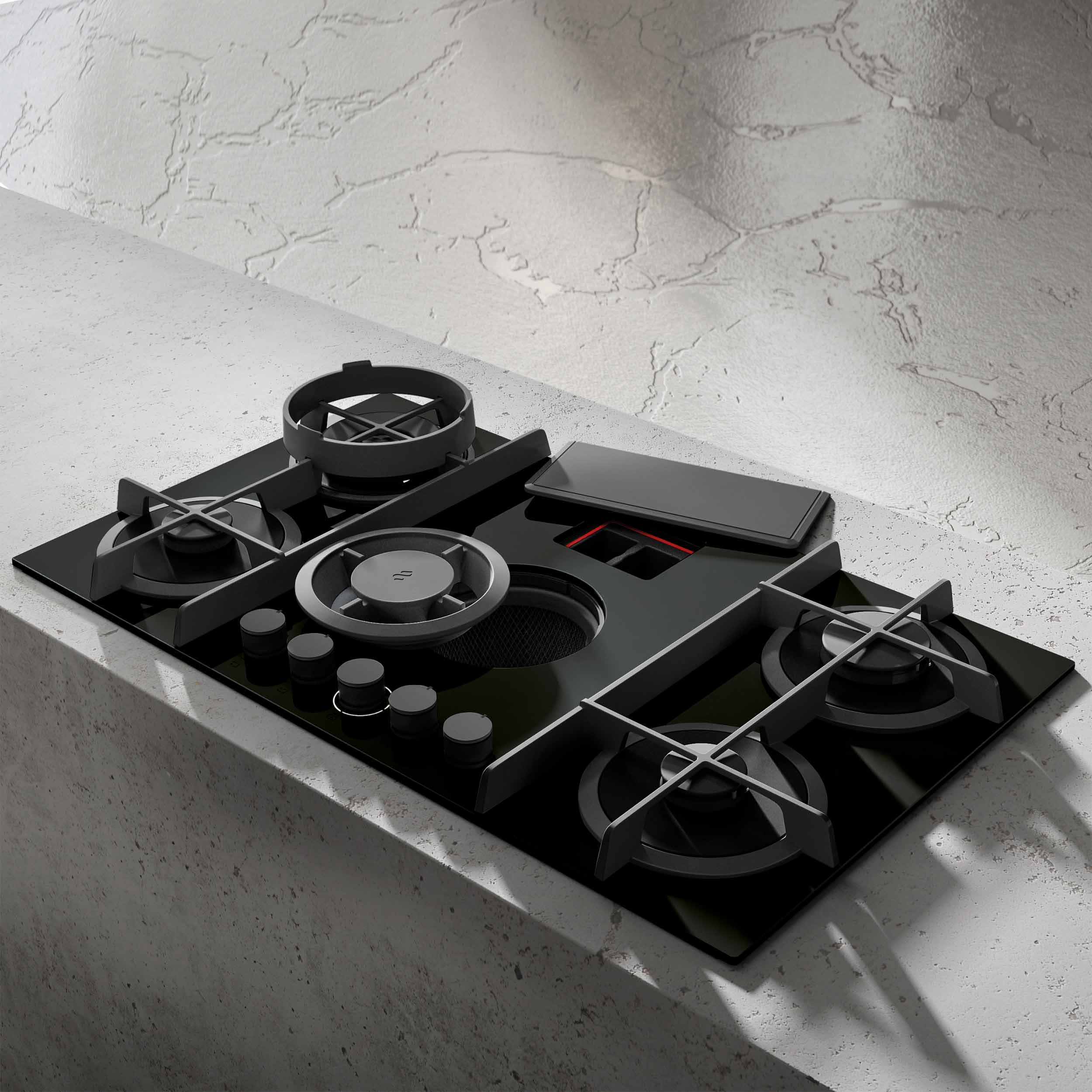 Elica gas deals hob with extractor