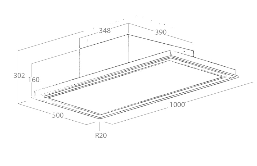 Hotte plafond Elica SKYDOME blanc 100 cm