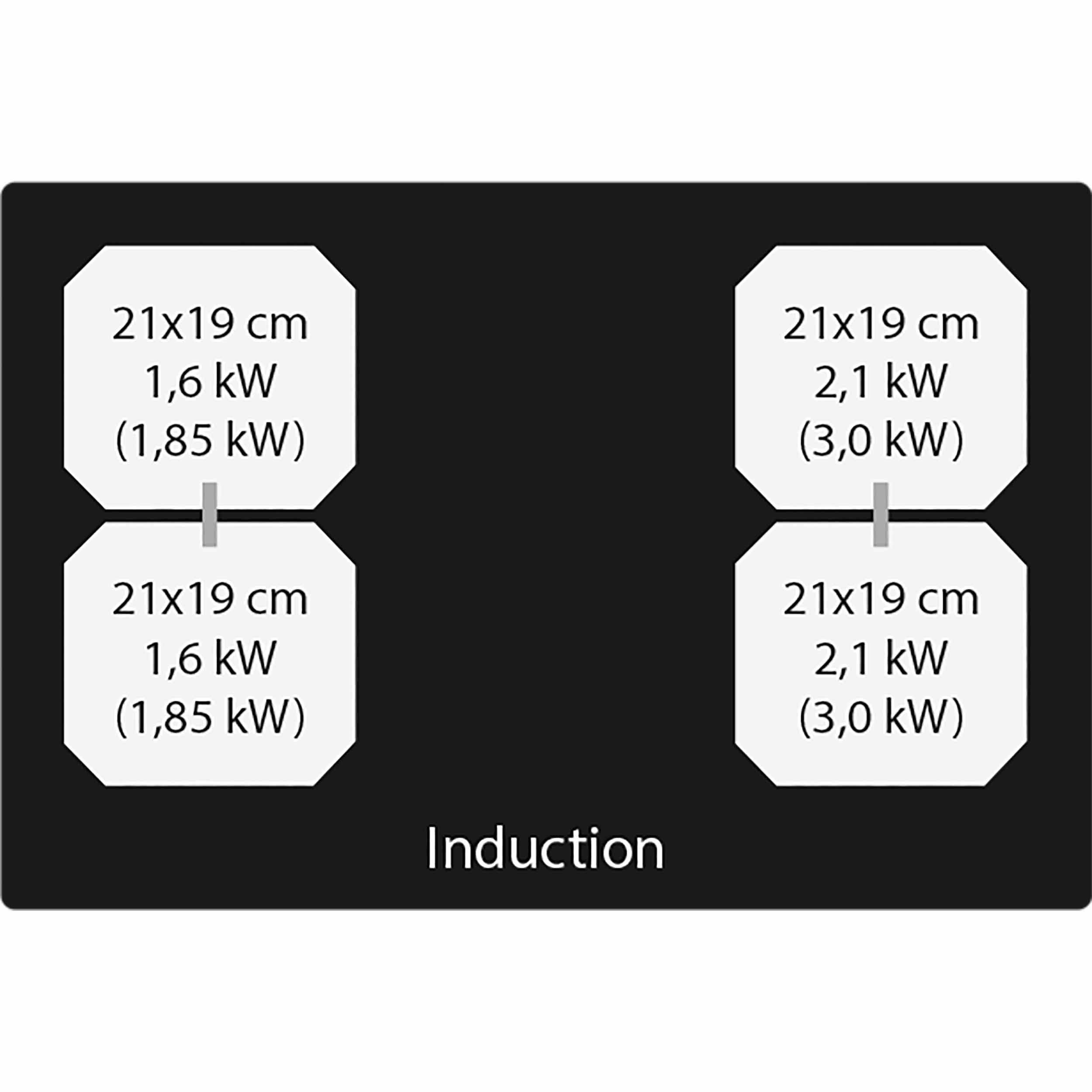 TABLE INDUCTION ASPIRANTE MODE RECYCLAGE ELICA NIKOLATESLA LIBRA 83 CM  VERRE NOIR PRF0147745A - RVLP